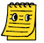 pixelated icon of yellow notepad